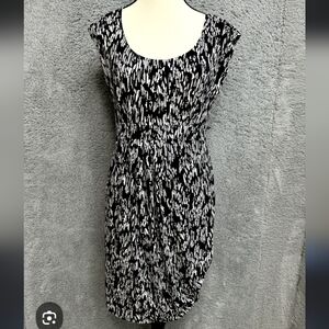 Motherhood Black and White Midi Dress